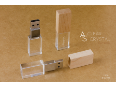 S800 薄型木蓋水晶隨身碟 | Crystal style usb flash drive with wooden cover |