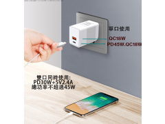 GaN45 1A1C│GaN氮化鎵充電器 PD 快充 45W 1A1C│折疊式插腳